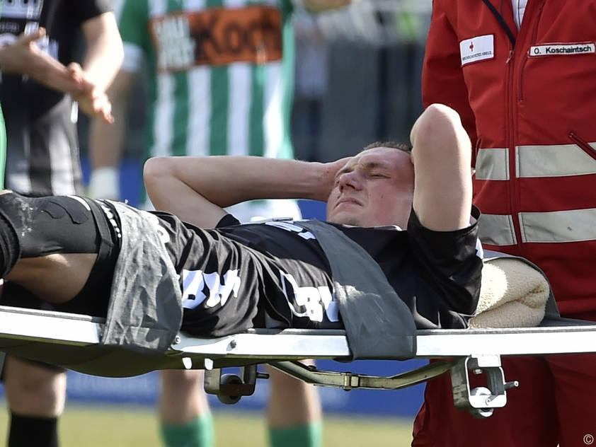 Goiginger musste schon kurz nach Spielbeginn verletzt raus