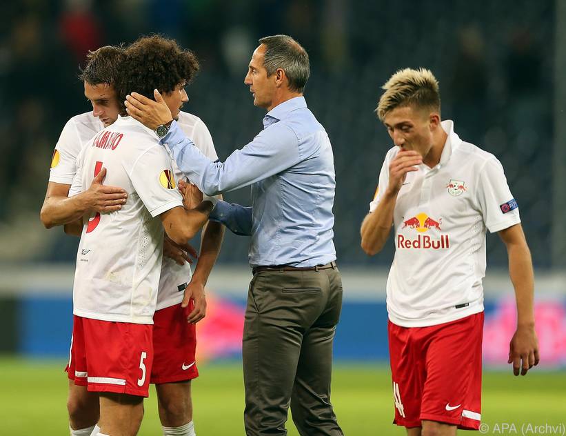 Salzburg-Coach Adi Hütter ist mit der Leistung zufrieden