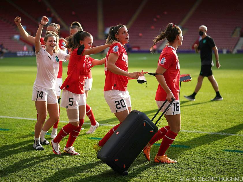 Wie hier mit dem ÖFB-Team will Jasmin Eder auch mit St. Pölten jubeln Wie hier mit dem ÖFB-Team will Jasmin Eder auch mit St. Pölten jubeln