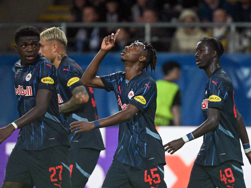 Nene Dorgeles erzielte in der 29. Minute die Führung für Salzburg Nene Dorgeles erzielte in der 29. Minute die Führung für Salzburg