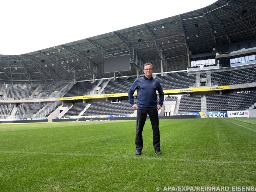 Ralf Rangnick auf Inspektion im neuen Linzer Stadion