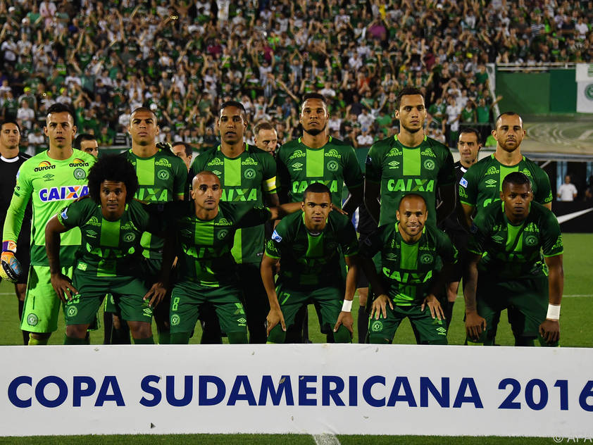 Das Team von Chapecoense bei einem Copa-Sudamericana-Einsatz