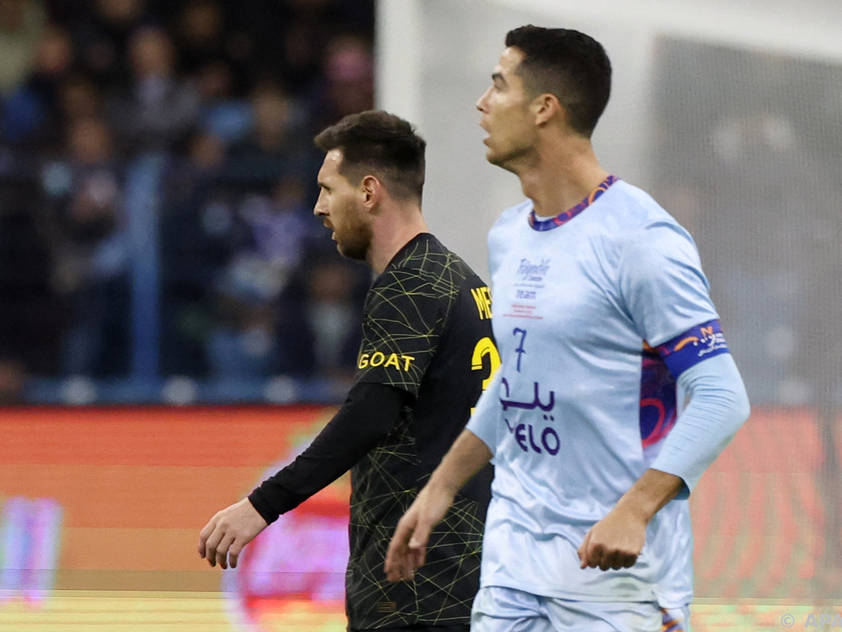 Messi und Ronaldo im Jänner bei einem Test zwischen PSG und Al-Nassr