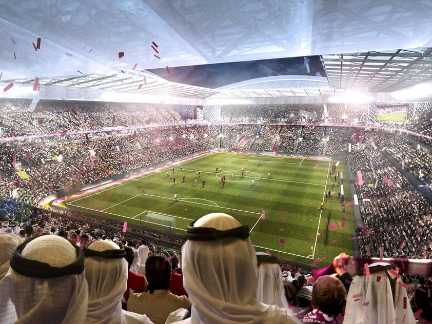 Grafik von Katar-Stadion: Wird die WM 2022 für Fans zum Campingurlaub?
