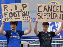Englische Fans positionierten sich deutlich gegen Super League