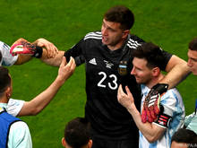Die argentinischen Spieler jubeln über den Finaleinzug bei der Copa América