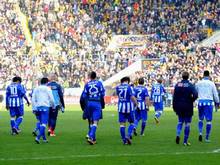 21 Spiele lang blieb Hertha BSC ungeschlagen. In Dresden endete diese Serie. Foto: Thomas Eisenhuth