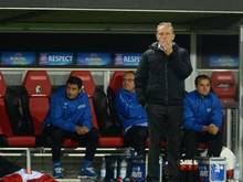 Freiburgs Trainer Christian Streich muss mitanschauen wie sein Team die 2:0-Fühurng wieder herschenkt. Foto: Patrick Seeger