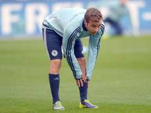 Mario Götze hatte sich bei der Wahl seiner Kompressionsstrümpfe vergriffen. Foto: Federico Gambarini