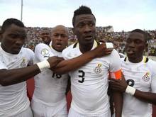 Ghana steht mit Asamoah Gyan (2.v.r.) in den WM-Playoffs