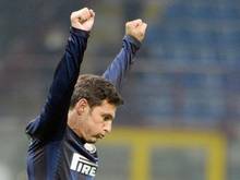 Inter-Kapitän Javier Zanetti feierte gegen Livorno ein erfolgreiches Comeback