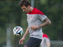 Mario Mandzukic ist bei der WM für Kroatien am Ball.