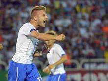 Der Italiener Ciro Immobile jubelt nach einem seiner Treffer. Foto: Ettore Ferrari