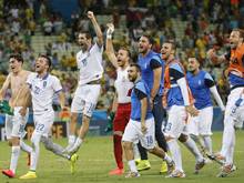 Die griechischen Spieler feierten den Achtelfinaleinzug