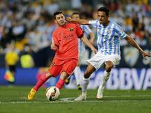 Lionel Messi (l.) geriet mit Gegenspieler Weligton aneinander