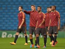 Die Spieler des AS Rom fiebern dem Duell mit Juventus Turin entgegen