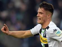 Gladbachs Granit Xhaka traf in der Nachspielzeit per Kopf