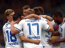 Der Karlsruher Rouwen Hennings erzielte das 1:0 gegen Braunschweig