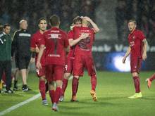 Der FC Midtjylland feiert den Aufstieg gegen Southampton