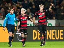 Stefan Kießling (r) hat gegen Gladbach mit zwei Treffern und zwei Vorlagen viel Eigenwerbung betrieben