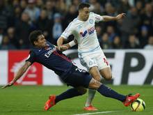 Auch Thiago Da Silva (l) sorgte mit seinem Einsatz für die Serie von Paris St. Germain