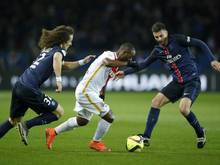 Monacos Vagner Love (M) schoss gegen Paris St. Germain das 1:0.