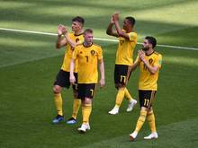 Kevin de Bruyne (2.v.l.) führt die Belgier an