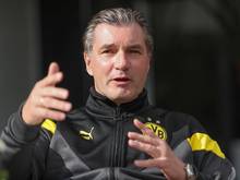Sieht die fehlenden Zuschauer als Nachteil: BVB-Sportdirektor Michael Zorc. Foto: Friso Gentsch/dpa
