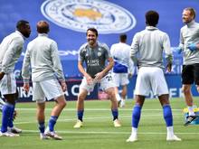 Business as usual: Die Spieler von Leicester City beim Aufwärmen