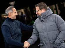 Adi Hütter (l.) wird neue Trainer bei Borussia Mönchengladbach