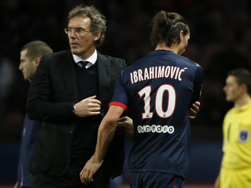 Paris-Coach Laurent Blanc (l) und sein Superstar Zlatan Ibrahimović