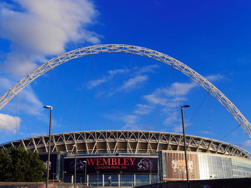 Das Wembley-Stadion in London ist der Konkurrent der Münchner Arena bei der Vergabe des Endspiels der EM 2020. Foto: Soeren Stache