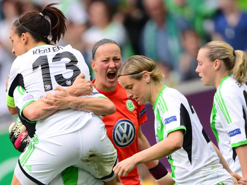 Die Spielerinnen des VfL Wolfsburg haben erneut das Finale der Champions League erreicht. Foto: Peter Steffen