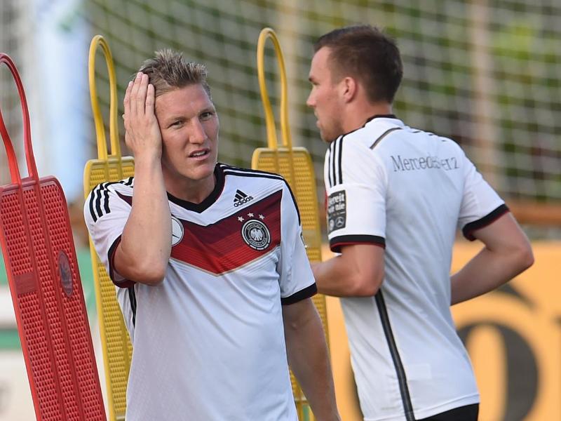 Bastian Schweinsteiger und Kevin Grosskreutz sind Nationalmannschafts-Kumpel. Foto: Andreas Gebert