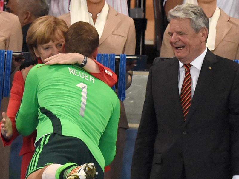 Auch Bundespräsident Joachim Gauck war beim WM-Sieg der deutschen Nationalmannschaft in Rio de Janeiro vor Ort