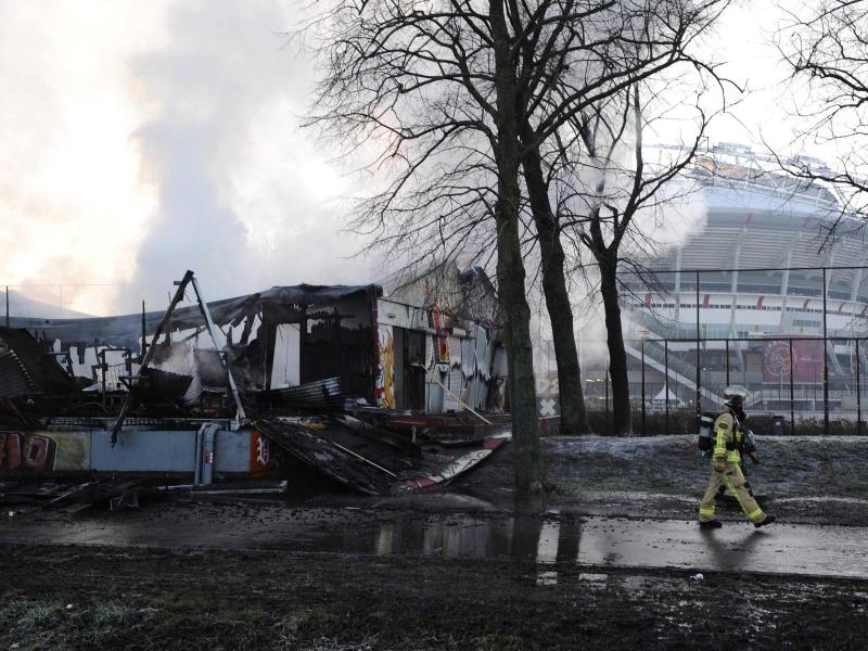 Das Clubhaus der Ajax-Fans wurde stark zerstört. Foto: Olim Bajmat