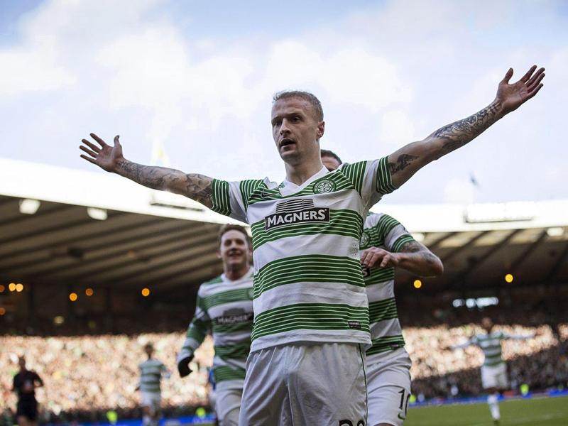 Leigh Griffiths von Celtic feiert seinen Treffer gegen den Stadtrivalen. Foto: Robert Perry