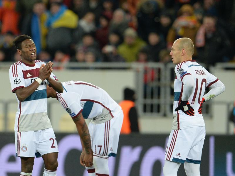 David Alaba und Arjen Robben können mit den Bayern in der Ukraine keine Topleistung abrufen