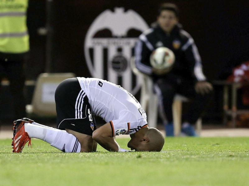 Sofiane Feghouli feiert seinen Treffer zum 2:0 für Valencia