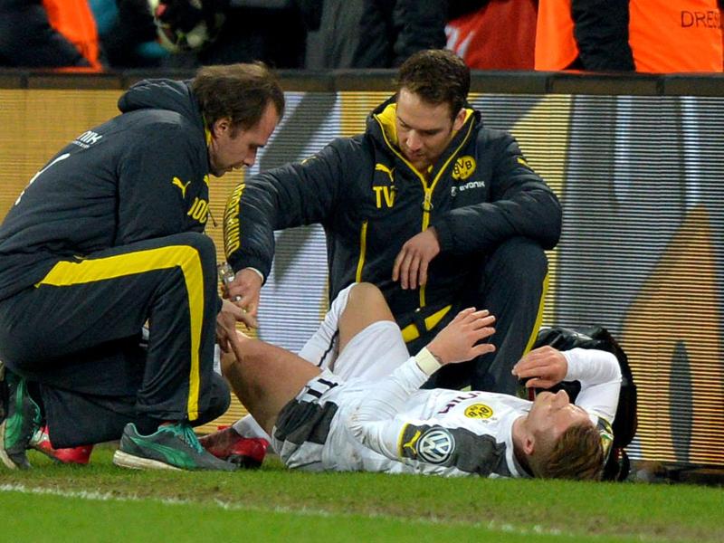 Marco Reus verletzte sich im DFB-Pokal-Spiel gegen Dresden am Oberschenkel