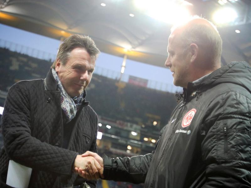 Heribert Bruchhagen (l.) bedauert den Rücktritt von Thomas Schaaf Heribert Bruchhagen (l.) bedauert den Rücktritt von Thomas Schaaf