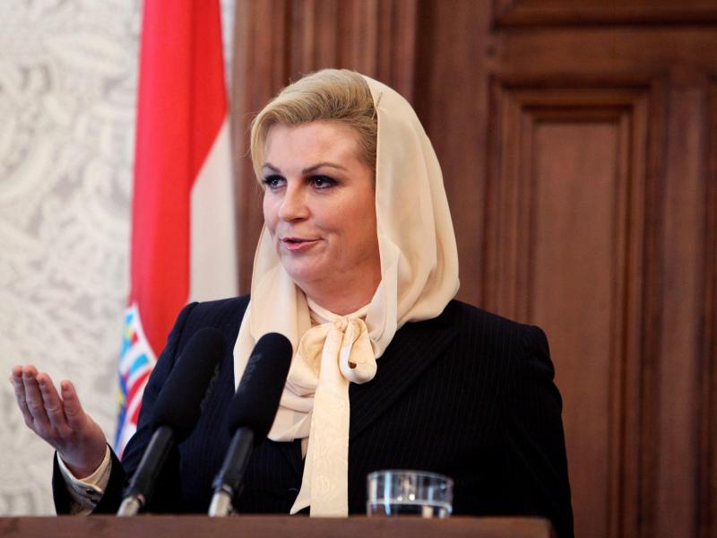 Kroatiens Präsidentin Kolinda Grabar-Kitarovic verurteilte den Nazi-Skandal scharf