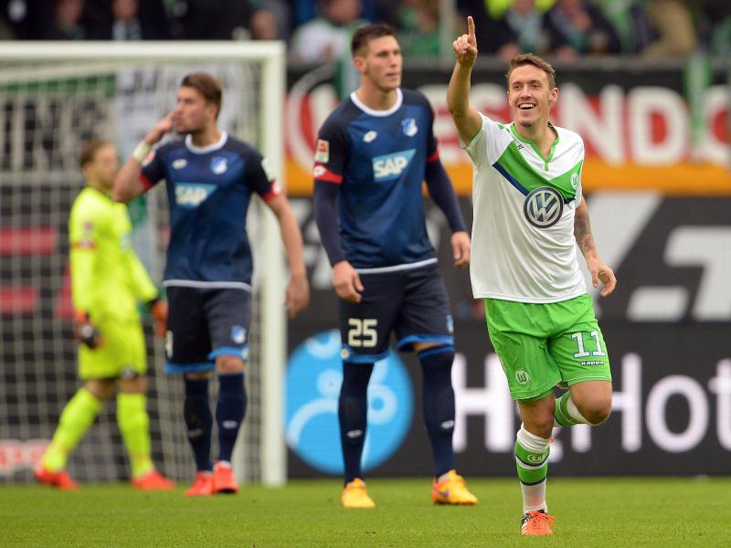 Wolfsburgs Stürmer Max Kruse erzielte drei Tore gegen Hoffenheim