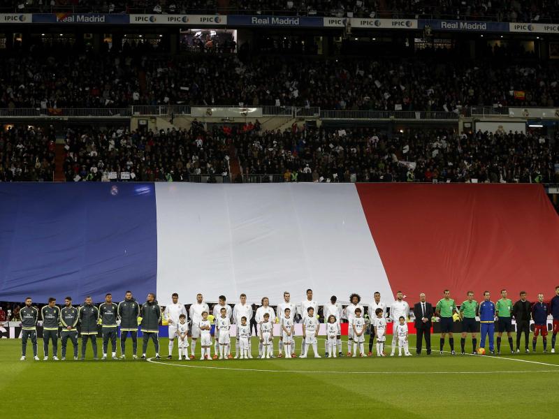 In Madrid wurde die französische Flagge ausgerollt