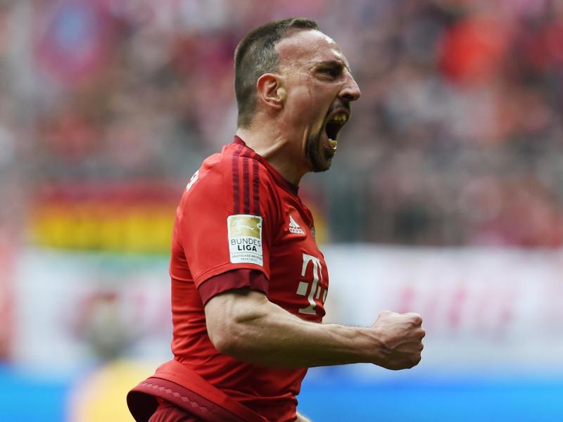 Franck Ribéry freut sich nach seinem ersten Pflichtspieltreffer in diesem Jahr