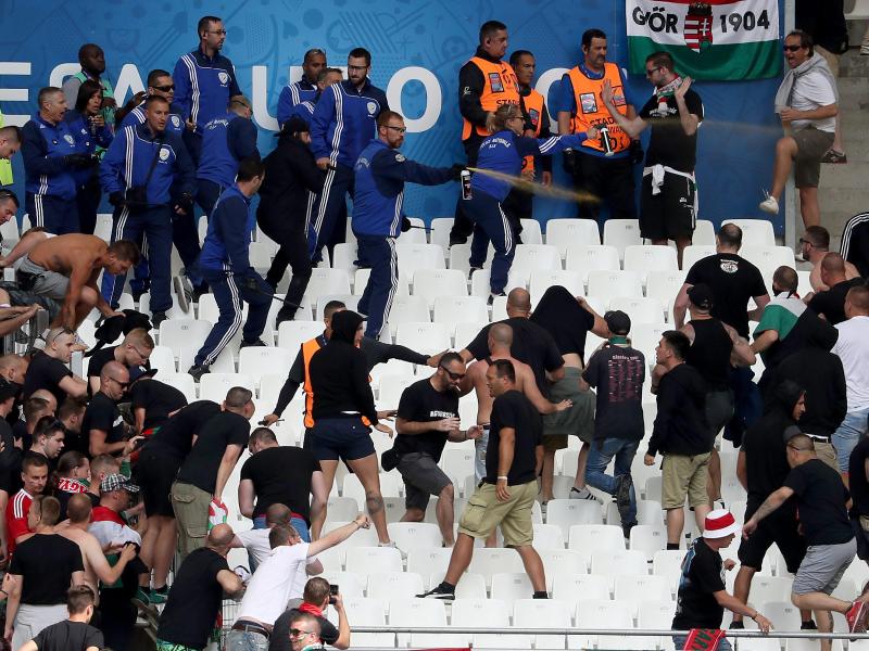 Auch die ungarischen Fans sorgten im Vorfeld der Partie gegen Island für Randale