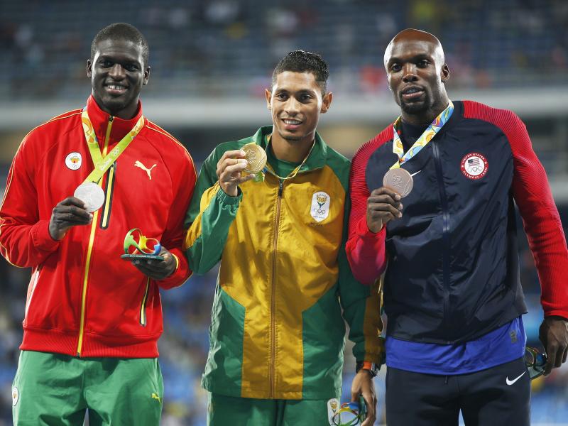 Kirani James (l.) holte für Grenada über 400 Meter Silber Kirani James (l.) holte für Grenada über 400 Meter Silber