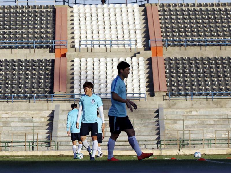 Die Nationalmannschaft Südkoreas bereitete sich in Teheran auf das WM-Qualifikationsspiel vor