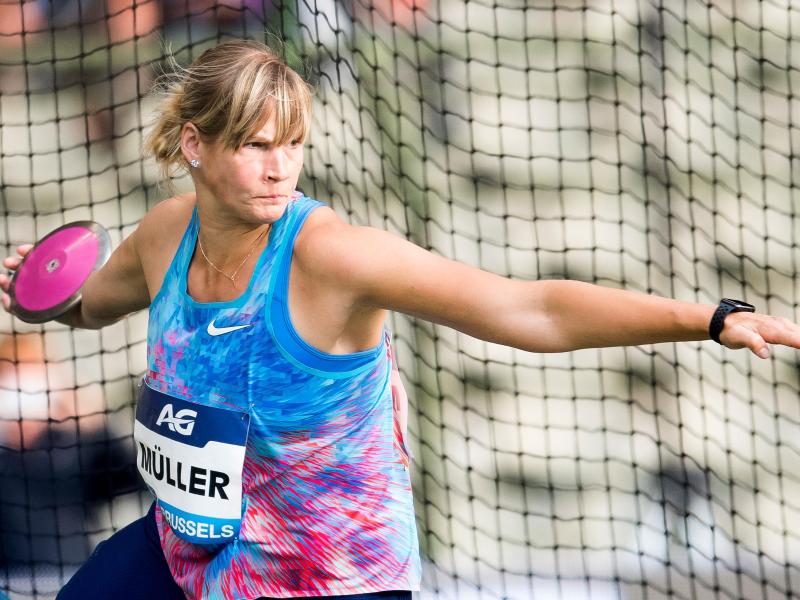 Nadine Müller schleudert den Diskus in Brüssel auf 62,85 Meter Nadine Müller schleudert den Diskus in Brüssel auf 62,85 Meter