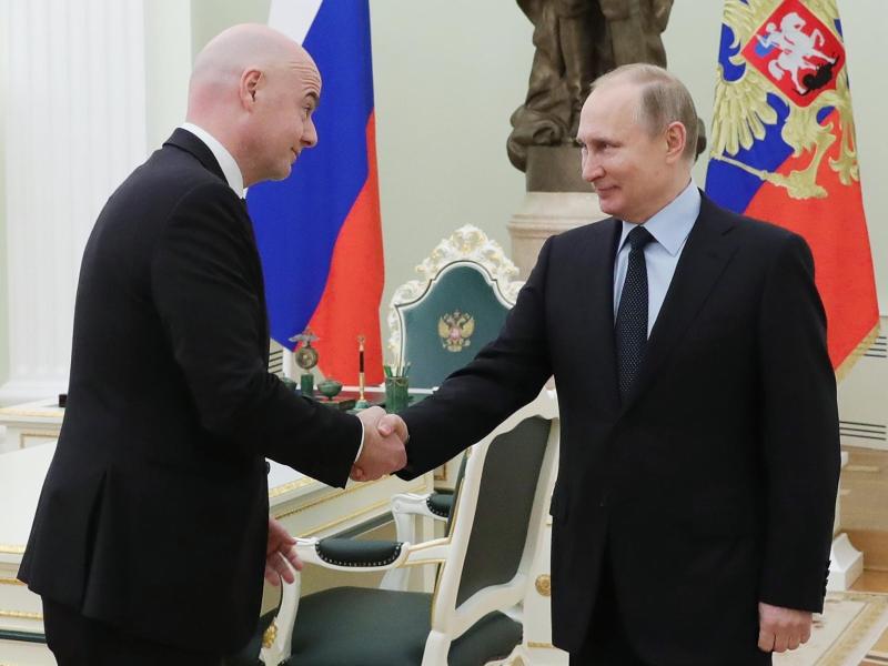 Treffen sich wegen der WM-Vorbereitung: Gianni Infantino und Wladimir Putin